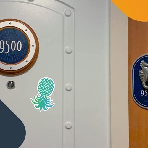 Miniatura 2 de Magnet Me Up Calcomanía magnética de piña al revés, azul y verde, 4 x 6 pulgadas, paquete de 2, imán automotriz para automóvil, camión, SUV, puerta