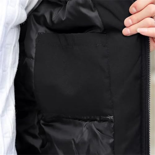 Herren-Winterjacke, großer cooler Pelzkragen, Parka, Outwear, dicker warmer Kapuzenmantel, Winterjacken und Mäntel, Blau mit Fell, M