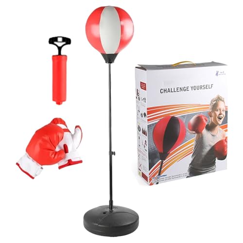Saco de boxeo, saco de boxeo con guantes | Pelota de boxeo con soporte de altura ajustable | Juego de saco de boxeo | Juego de saco de boxeo | Saco de boxeo con soporte de juguete para niños mayores