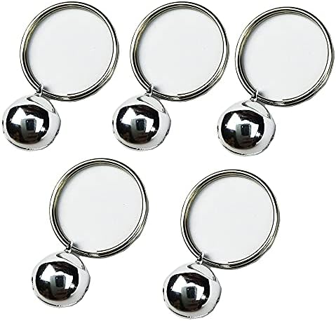 LIFULANDIAN 5Pack Bells Puppy Collar Dog Bell cat Dog Collar Charms with Bell Large Dog Collar 0.55Inch, Decoration Accessories for Pets (Silver)…