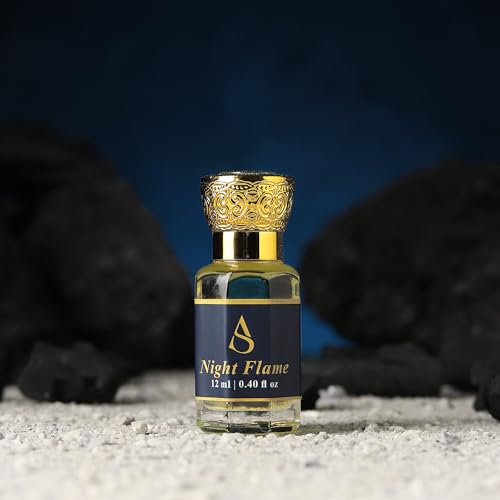 Image of ALY'SIAN Luxury Attar for Men & Women 12 ML Night Flame Premium Non Alcoholic Roll On Perfume Oils Arabic French Blend Assorted Long Lasting Fragrance Collection Unisex Perfume Gift Hamper (NIGHT FLAME 12 (ML))