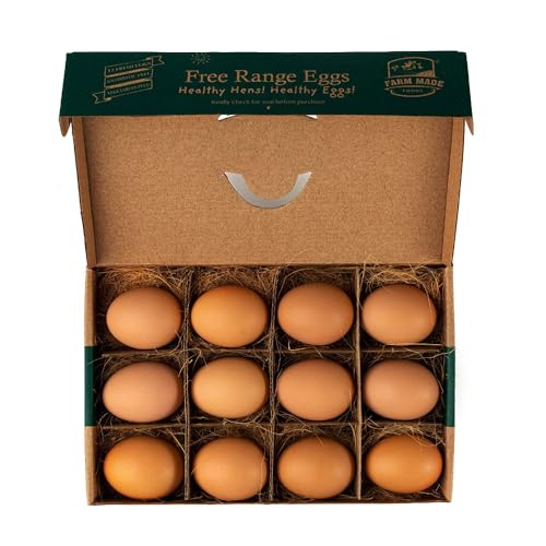 Image of Farm made foods Free Range Eggs,12 Pieces| Veg Fed| Non-Fertile Eggs