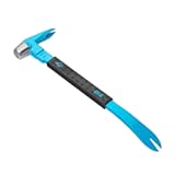 Tools 10" Cats Paw Pry Bar - Nail Puller Tool with Unique Hammer Head&comma; Crowbar Rubber Grip&comma; Polished Beveled Claws - Forged Steel Design - Saca Clavos De Carpintero