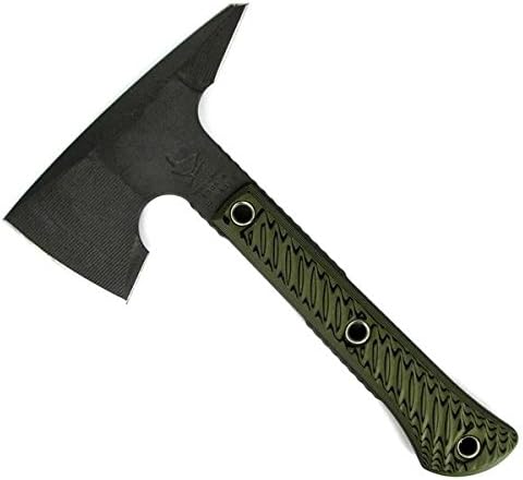RMJ Tactical Mini Jenny Tomahawk Dirty Olive 3D G-10 Handle Full Tang