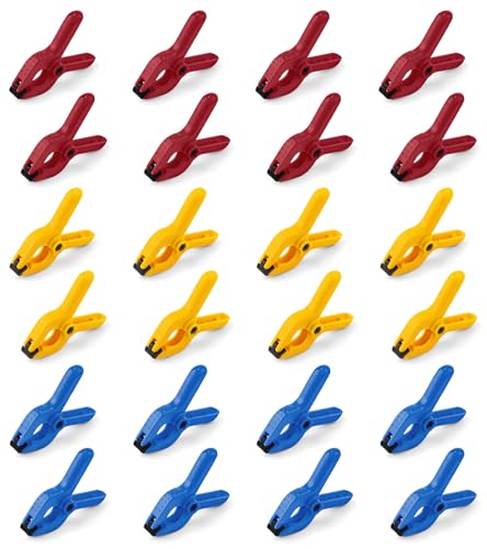 Image of EHDY 24 Pack Plastic Spring Clamps, 2.5 Inch Heavy Duty Spring Clips for Crafts & Professional Backdrop Clips & Woodworking