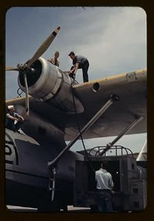 HistoricalFindings Photo: Fueling Plane,Airplane Industry,Naval Air Base,Corpus Christi,Texas,TX,1942