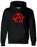 Reality Glitch Herren Anarchy Symbol Kapuzenpullover (Schwarz, Groß)