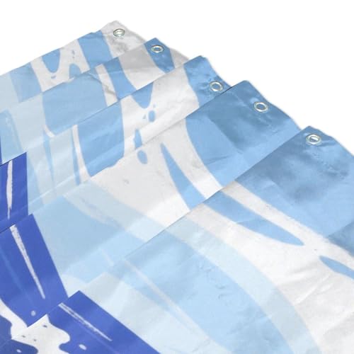Rideau de douche imperméable anti-éclaboussures en tissu polyester - 4