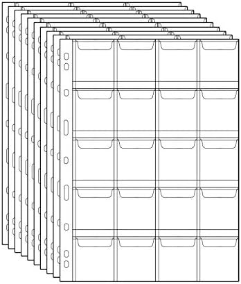 200 Pockets Coin Binders Pages - 1.77 inch Holders 10 pcs Loose-Leaf Sheets Acid-Free Collection Holders for Medallion Coin Stamp Currency Collecting Supplies 45x45 mm / 1.77x1.77 inch CS03220