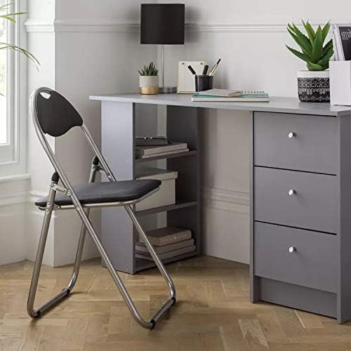 Taylor & Brown Pack of 6 Black Padded Folding Chair Back Rest Easy Store for Home, Dining, Office, Computer Desk Chairs, Seating Events - Size 44cm x 45cm x 78cm