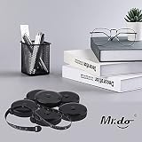 Mr.do Maßband Körper Schneidermaßband Einziehbar 150 cm / 60 zoll Bandmaß Schwarz