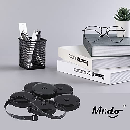 Mr.do Maßband Körper Schneidermaßband Einziehbar 150 cm / 60 zoll Bandmaß Schwarz