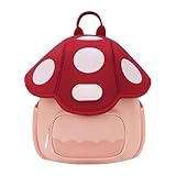GKYQVE Mochila escolar en miniatura con diseño de correa ajustable, cómoda de transportar para estudiantes, diseño de hongos, mochila ligera, rosso