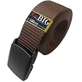 ベルト メンズ 大きいサイズ カジュアル 作業用 最大160㎝ 3L 4L 5L 軽量 (ブラウン/ブラック)