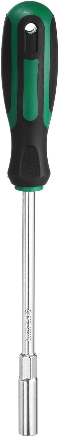 HARFINGTON Metric Nut Driver 8mm Dia 150mm Round Shank CR-V 6 Point Hex Hexagon Socket Wrench Screwdriver with Non-Slip Handle for Tightening and Loosening Fasteners