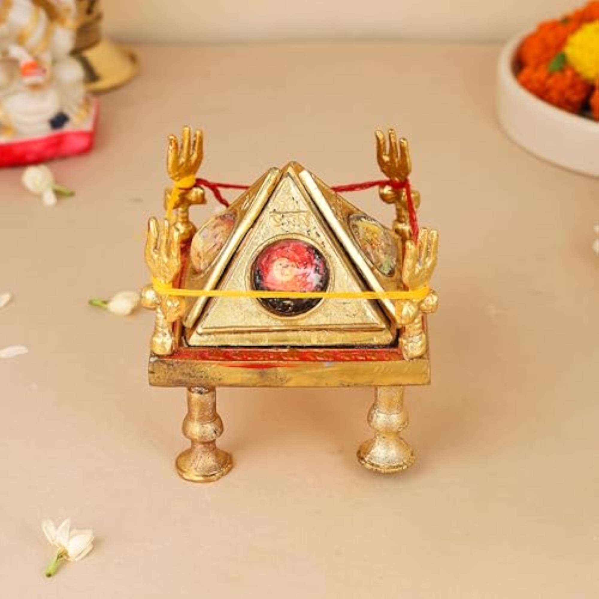 Baglamukhi Yantra, 6 Inch Copper Kalava