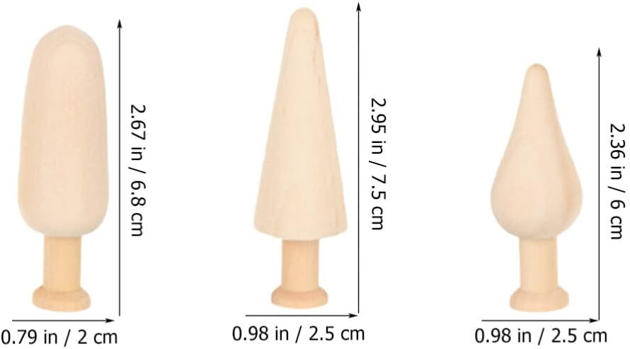 Alipis 20pcs Unfinished Wood Tree Blank Wooden Peg Dolls DIY Natural Unpainted Wooden Mushroom Mini Trees for Painting Craft Art Projects