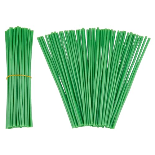 SUPERFINDINGS 100PCS 4MM Floral Stem Covers Green Tubular Flower Stems Wrap