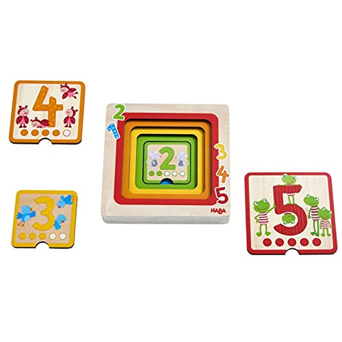 HABA 305529 - Holzpuzzle Zahlenfreunde, Holzpuzzle ab 1 Jahr
