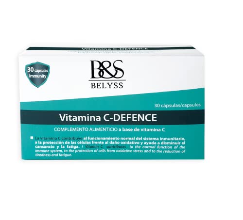 B&S BELYSS | Vitamin C Defence | Vitamina C 1000 mg | Disminuye el Cansancio y la Fatiga | Funcionamiento Normal del Sistema Inmunológico | Apto Veganos y Vegetarianos | 30 cápsulas vegetales Cover