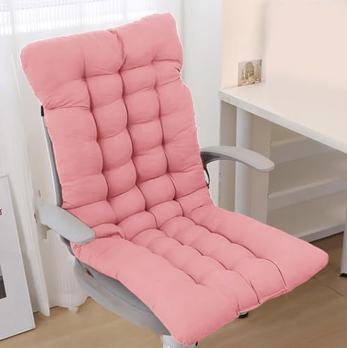 Rr tianshi Cojín de madera para silla mecedora con almohadilla relajante para la espalda, cojín grueso para tumbona, cojín suave para silla de casa, oficina, jardín (80 x 40 cm, rosa)