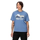Cuello redondo Marmot Camiseta Costera de Manga Corta para Mujer, Rain Cloud, M