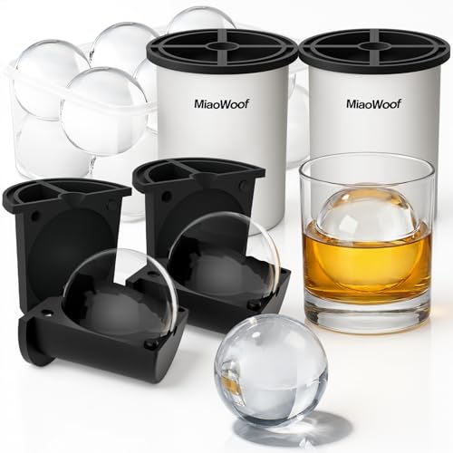 Clear Ice Cube Maker, 2.5 Inch Stainless Steel Crystal Large Clear Ice Ball Maker, Silicone Ice Cube Mold for Cocktails, Drinks & Bourbon, Whiskey Gifts for Men (2 Pack)