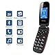 USHINING GSM Seniorenhandy Klapphandy ohne Vertrag, Großtasten Mobiltelefon Einfach mit Notruftaste 1,77 Zoll Farbdisplay - Schwarz