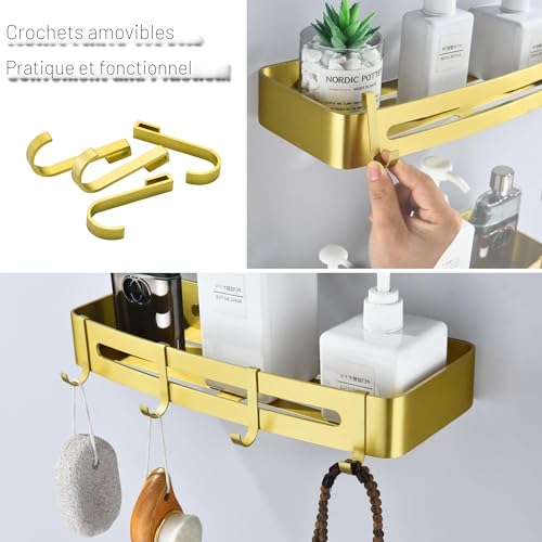 Serviteur de douche or brossé en métal haut de gamme durable HNVNER - 8