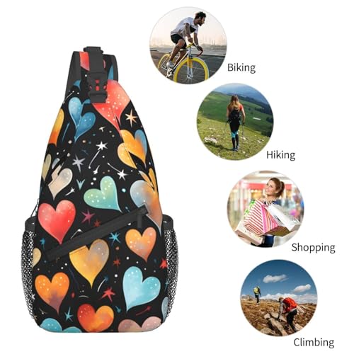 Bolso bandolera con patrón colorido para viaje y senderismo miniatura 6