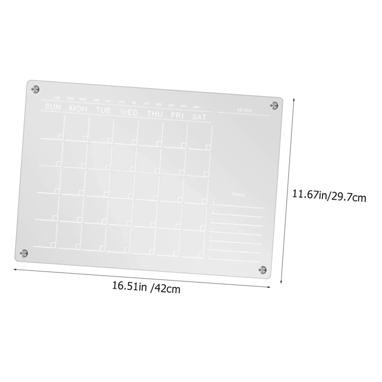 Tableau Magnétique Effaçable en Acrylique pour Bureau, Calendrier Hebdomadaire Aimanté Transparent, Planificateur Magnétique Pratique pour Réfrigérateur et Rappel D’horaire