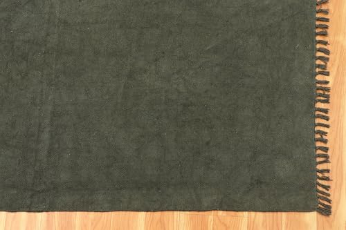 Tapis en coton imprimé noir 180x240 cm pour salon bohème