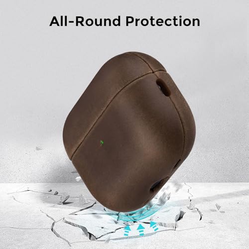 Image of for AirPods Pro 3 Case 2025, Handcrafted Crazy Horse Leather Cover | Top Grade Vintage Protective Case with Lanyard, Unique Patina, MagSafe Ready,Compatible with Apple AirPods Pro 3rd Generation