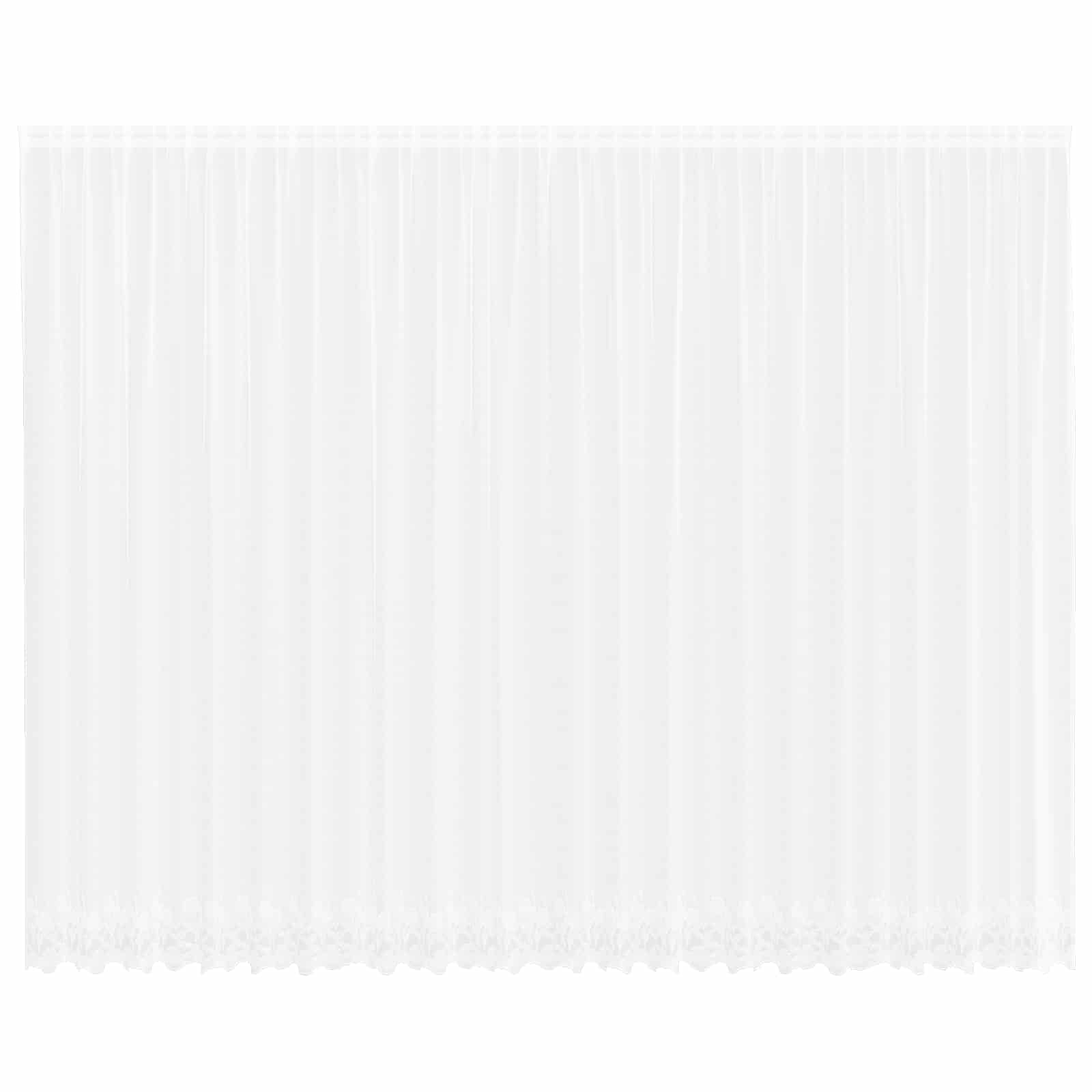 Tenda Pizzo in Poliestere Bianco 260x600 cm con Tende per Soggiorno, Tende con Occhielli e Passanti, Tende e Tende Oscuranti, Tenda per Binario, Tende Cucina