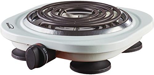 Electric 1000 watt Single Burner White