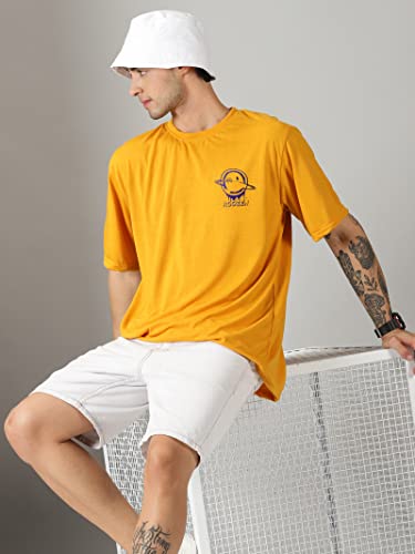 Image of RodZen Oversized Drop Shoulder Half Sleeves Round Neck Solid Cotton Blend Combo T-Shirt for Men