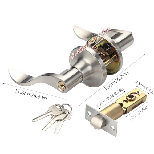 Poignée de porte de style vague avec serrure finition premium - 6