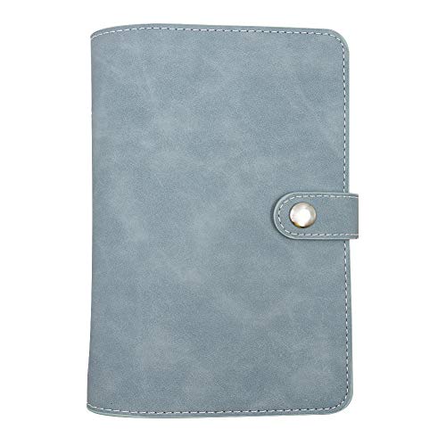 A6 PU Leather Notebook Binder, Refillable 6 Round Ring Binder Cover for A6 Filler Paper, Notebook Personal Planner Binder (Cyan)