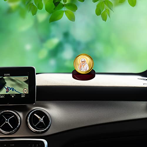 Cadre Or 24K Sai Baba pour Tableau de Bord de Voiture - 6