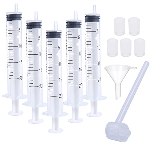 5 paquetes de jeringas de plástico reutilizables de 20 ml con...