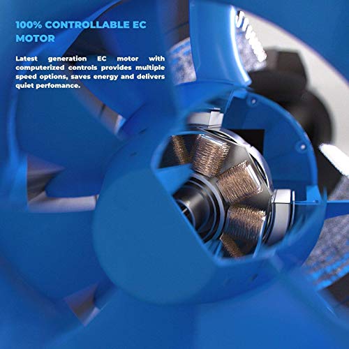 Terrabloom Ecmf-100-R, Quiet 4" Inline Duct Fan With Wireless Remote Speed Controller, Air Tight Metal Casing, Energy Efficient Ec Motor. Heating And Cooling Booster And Exhaust Blower For Growing #TOP2