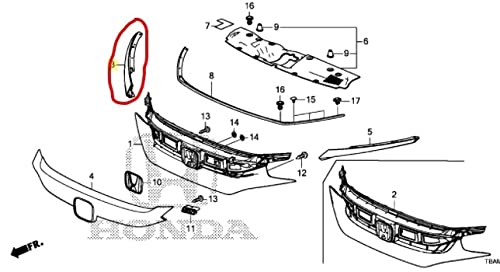 Acabamento da Grade Dianteira L. Direito Civic G10