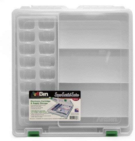 ArtBin 6945AB Super Satchel Cartridge & Electronic Cutting Tool Organizer, [1] Plastic Storage Case, Clear