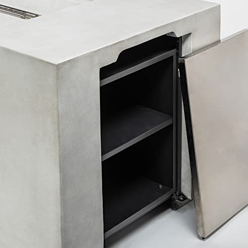 Concrete Outdoor Propane Brazier Table - 70 Inch Rectangular Brazier, Outdoor Fireplace, Smokeless Brazier, Propane Gas Fire Stand, Indoor And Outdoor, With Etl Certificate, Adjustable Flame #TOP7