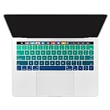 Dongke XMS362  Ultra Thin Gradient Color Silicone Keyboard Protector Cover Skin for New Version MacBook Pro 13 (A1706) & MacBook Pro 15 (A1707) with Muti-Touch Bar (2017 & 2016 Release) (Gradient Green)