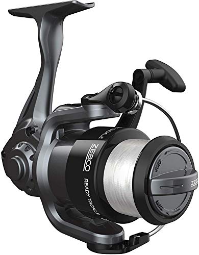 Zebco Ready Tackle Spinning Reel and Telescopic Fishing Rod Combo, 17-Inch to 5-Foot 6-Inch Telescopic Fishing Pole, Size 20 Fishing Reel, Pre-Spooled 8-Pound Fishing Line, 53-Piece Tackle Kit,Black