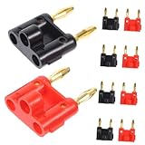 MERRYHAPY 20 Stück Teiliges Vergoldete Schraub bananenstecker Doppelstecker Lautsprecherkabel...