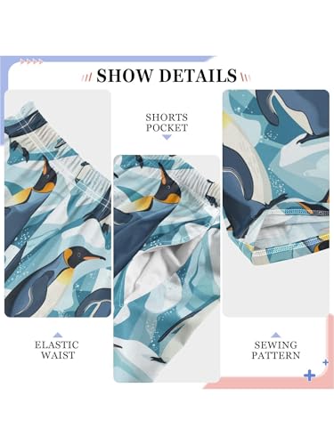 ZZKKO Penguins and Glaciers Boys Pants for Kids Jogger Pants with Pockets S4