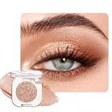 HHLTOH Light Brown Single Glitter Eyeshadow Makeup, Neutral Cream Eye Shadow for Women, Brown...