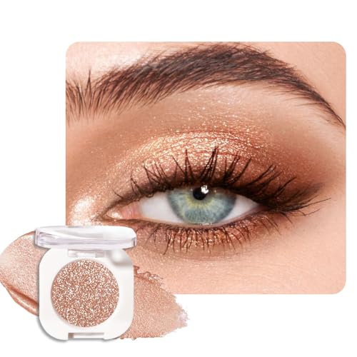 HHLTOH Light Brown Glitter Eyeshadow, Waterproof, Vegan